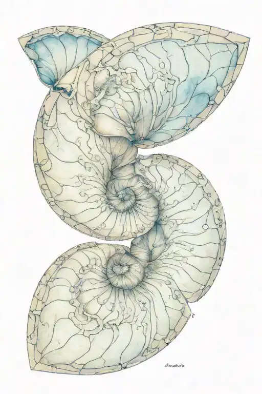 Nautilus Shell Morph Into Nebula Star System