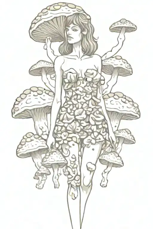 Female Body Out Of Mushrooms
