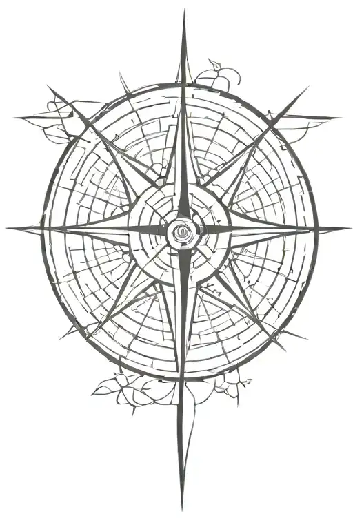 Geo Symteric Shapes Compass Rose