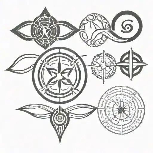 Pieces Zodiac Symbols Combined Infinity Symbol
