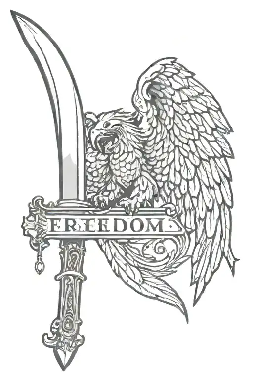 Sword With Wings And The Word Freedom On The Blade