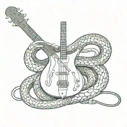 Snake Wrapped Around Bass Guitar
