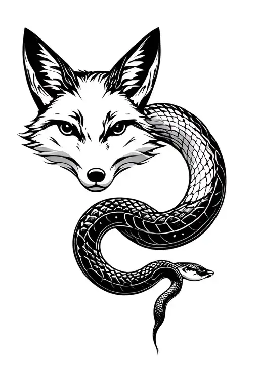 Fox And Snake Intertwined Together