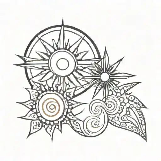 Joint Tattoo Couples With Sun