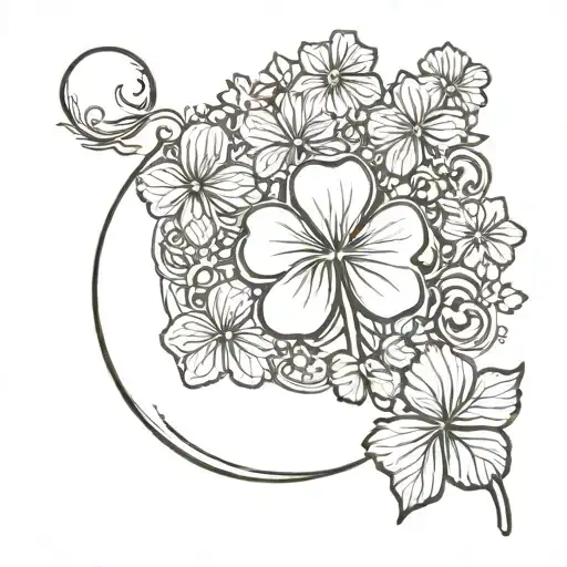 Four Leaf Clover And Moon