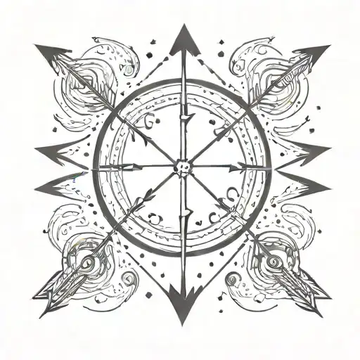 Arrow With Moon Phases Inside