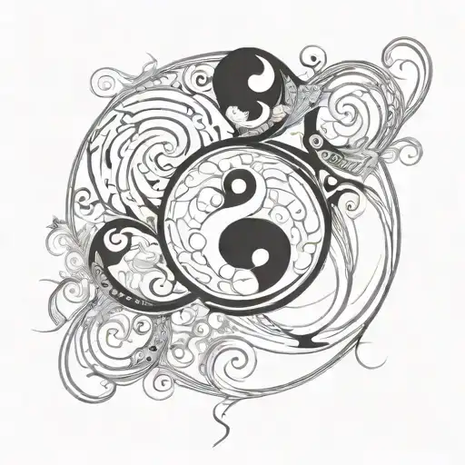 Infinity Symbol Mix Yin Yang Symbol