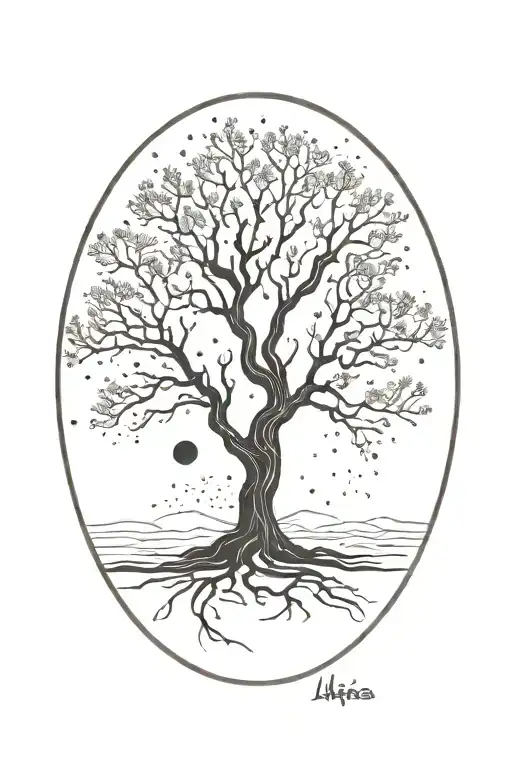 Lifeless Tree With Moon In The Background