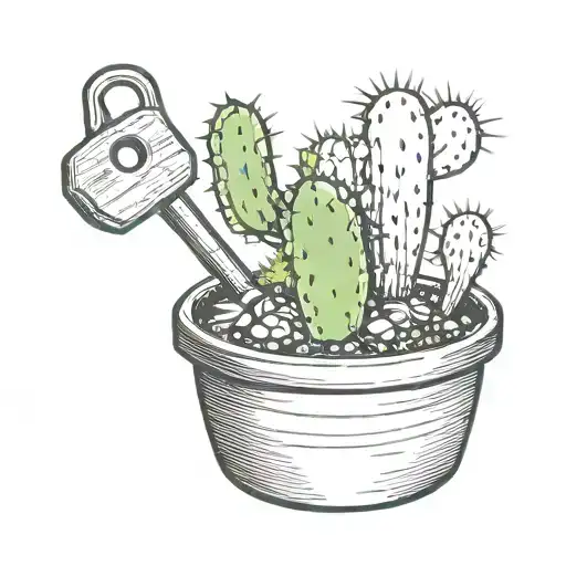 Cactus In A Pot With House Keys