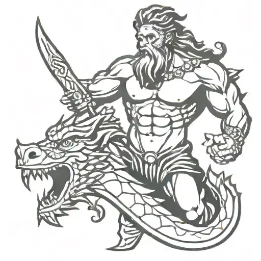 Poseidon With A Dragon