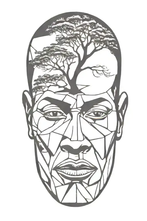 African Man And A Tree