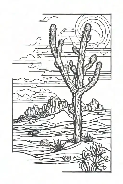 Desert Rectangular Tattoo Inspired