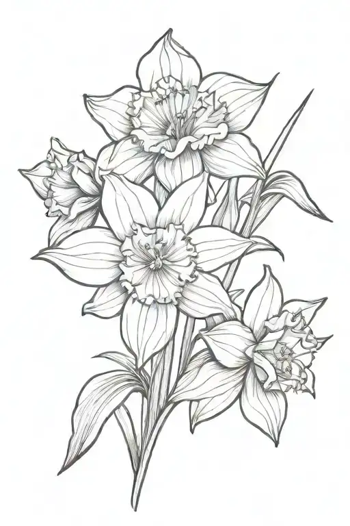 Daffodil And Lily Flower Blooming