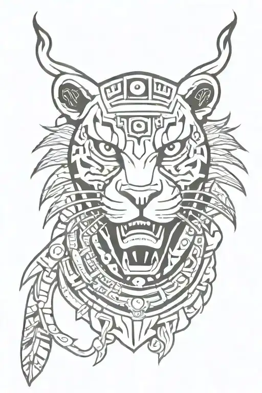 Aztec Jaguar Warrior Wit Smoke And Texas