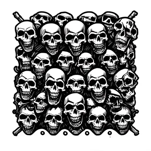 Lots Of Skulls Arm Sleeve Undertaker