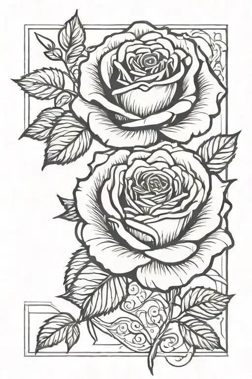 Rose With Romen Numerals Surrounded