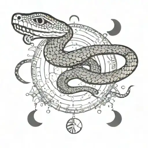 Snake With Moon Phases