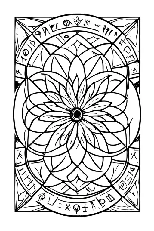 Vegvisir With Runes And The Flower Of Life In The Background