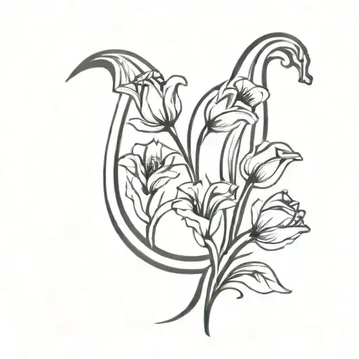 Horse Shoe And Tulips