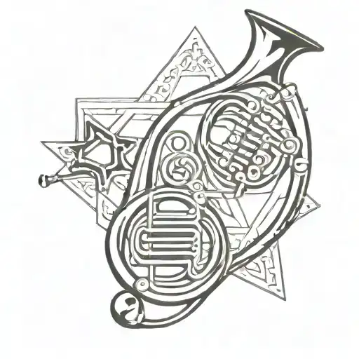 Star Of David French Horn Music Intertwined