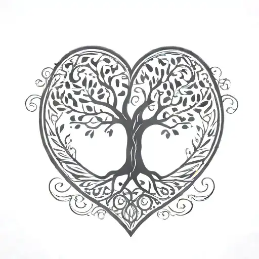 Tree Of Life & Heart Shape & Name Written