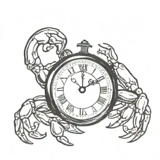 Crab Hand Holding Dali Melting Clock