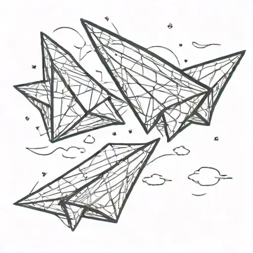 Two Paper Airplane Flying