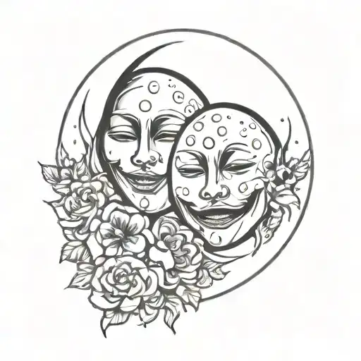 Laugh Now Cry Later In Tattoo And Moon