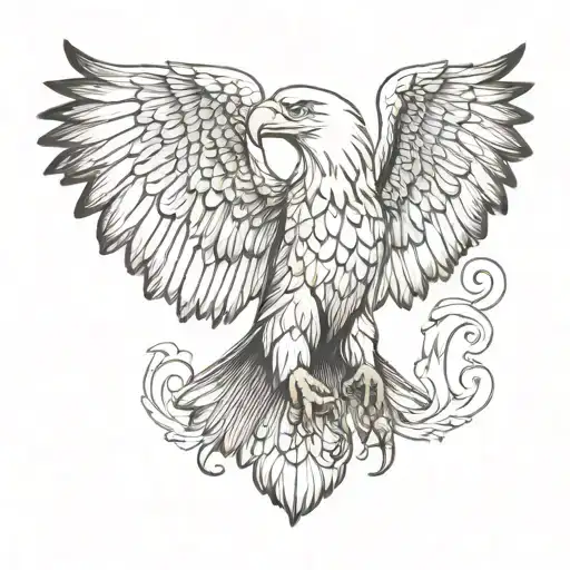 Eagle With Wings Spread