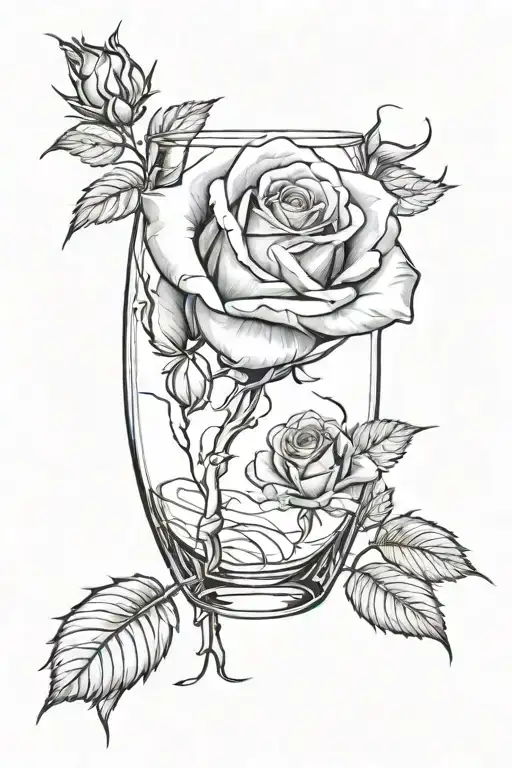 A Rose Under A Glass Breaking To The Side Like Beauty And The Beast