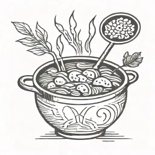 Simple Concept Stone Soup Folklore Minimal Line Art