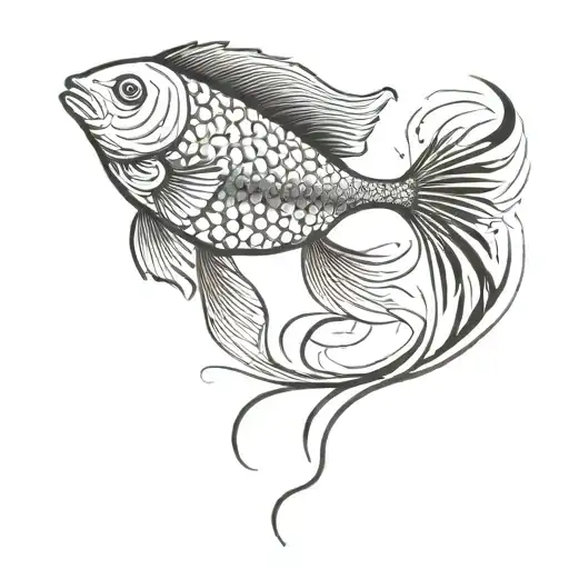 Full Back Tattoo With Fish