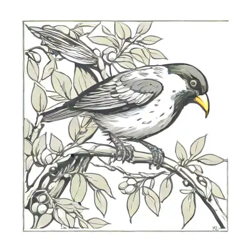 Bird With A Olive Branch In Beak