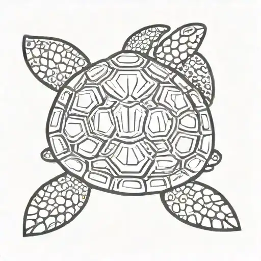 Sea Turtle With Astez Motives