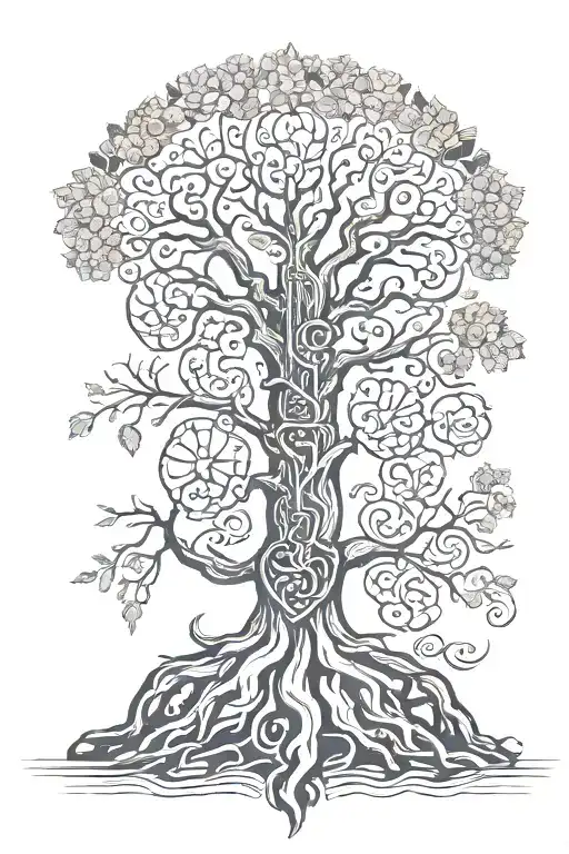 Tree Of Life But The Trunk Is A Viking Sword