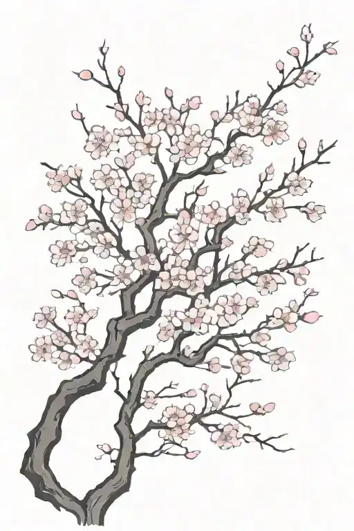 Cherry Blossom Tree But With Lightning Bolt Replacing The Branches And Pink