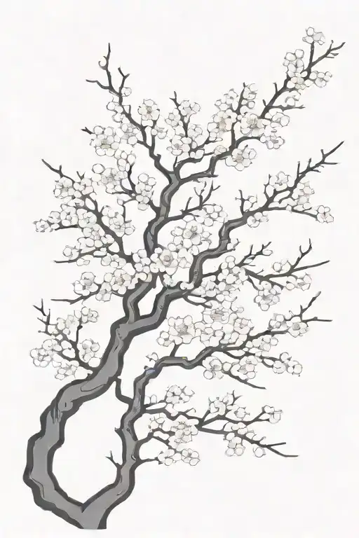 Cherry Blossom Tree But With Lightning Bolt Replacing The Branches And Pink
