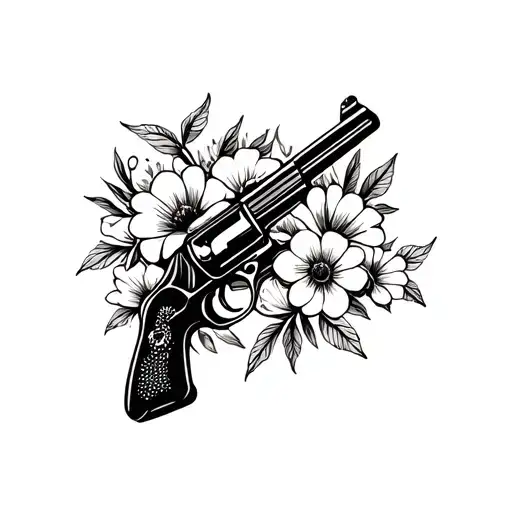 Gun With Flowers Wrapped Around It