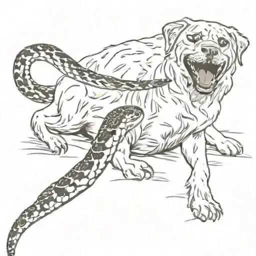 Snake Fighting With Dog