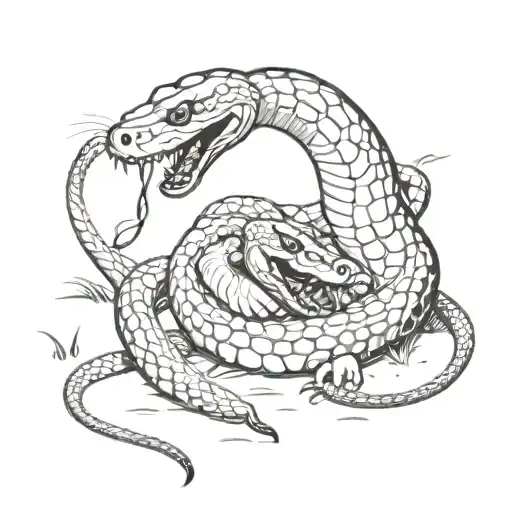 Snake Fighting With Dog