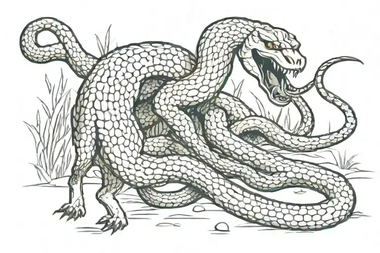 Snake Fighting With Dog