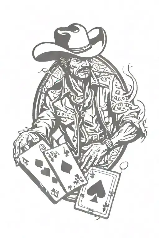 Cowboy Graffiti Western Poker Theme Sleeve