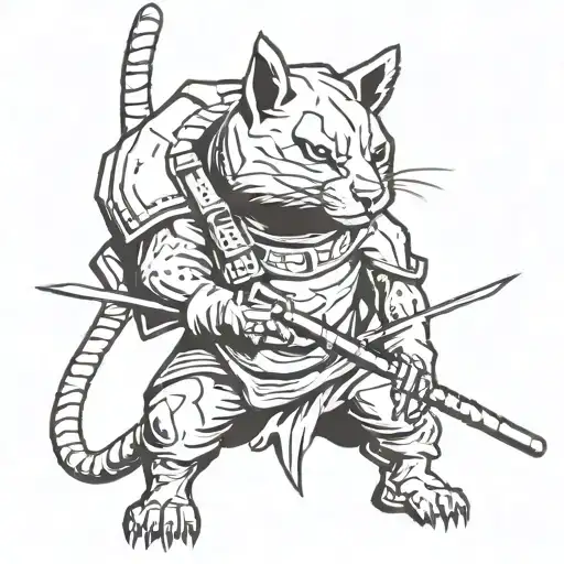 Animal With Stick Weapon Ready To Battle