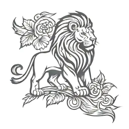 American Traditional Lion Simple