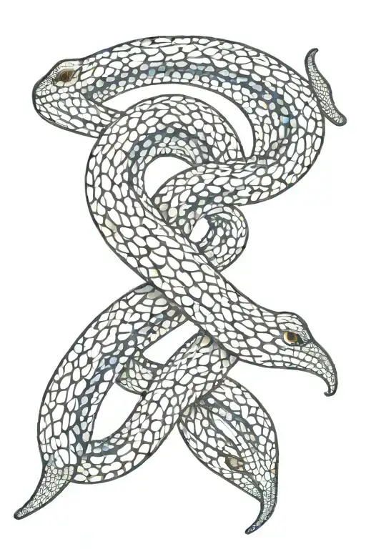 Symmetrical Snake Made Of Greek Mosaic