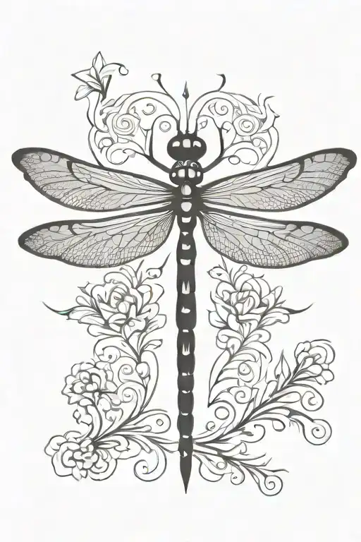 Dragonfly With Designs Integrated