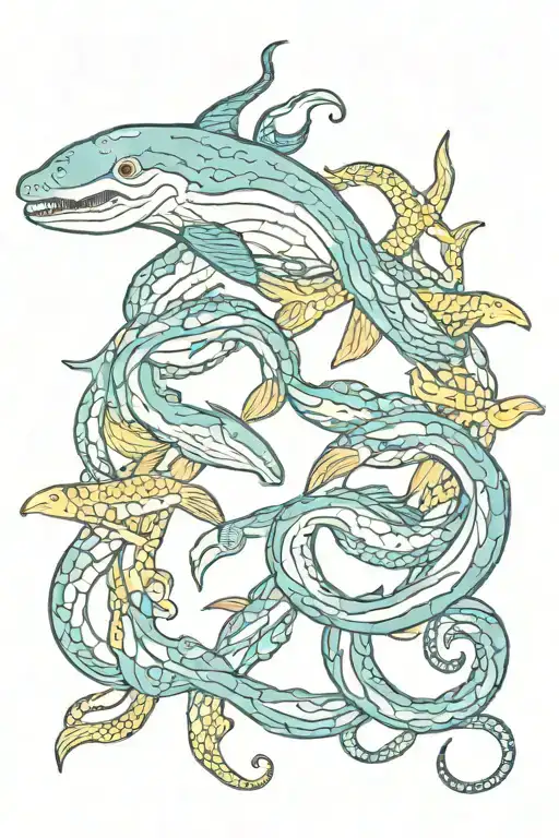 Beachy Ocean Animals Intertwined