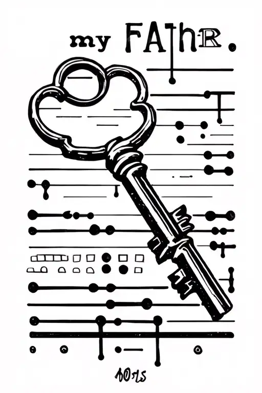Key And Its Shaft 'My Father ' In A Morse Code
