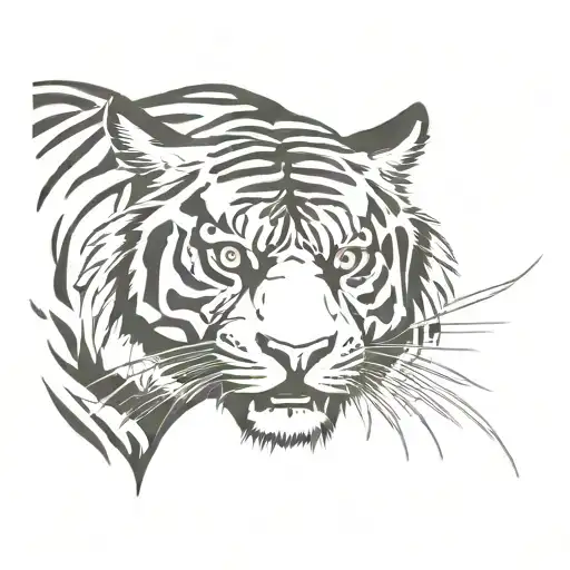 Angry Tiger Stencil
