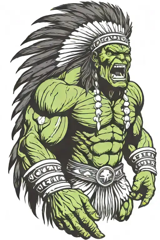 Native American Chief Hulk Monster Roaring